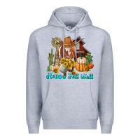 Heather Grey Happy Fall Y'all Longhorn Cow Premium Hoodie - RanaPortraitStore