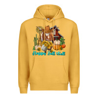 Mustard Happy Fall Y'all Longhorn Cow Premium Hoodie - RanaPortraitStore