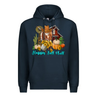 Navy Happy Fall Y'all Longhorn Cow Premium Hoodie - RanaPortraitStore