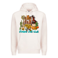 Pale Pink Happy Fall Y'all Longhorn Cow Premium Hoodie - RanaPortraitStore