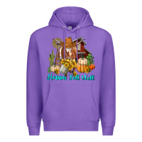 Purple Happy Fall Y'all Longhorn Cow Premium Hoodie - RanaPortraitStore