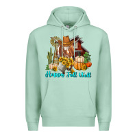Seafoam Happy Fall Y'all Longhorn Cow Premium Hoodie - RanaPortraitStore