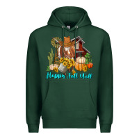 Sports Green Happy Fall Y'all Longhorn Cow Premium Hoodie - RanaPortraitStore