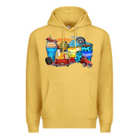 Antique Gold truck coffee cups Premium Hoodie - Zillion Design Studio