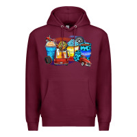 Burgundy truck coffee cups Premium Hoodie - Zillion Design Studio