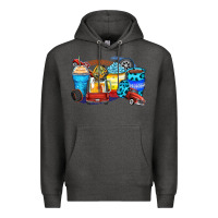 Charcoal Heather truck coffee cups Premium Hoodie - Zillion Design Studio