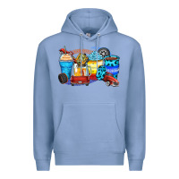 Colony Blue truck coffee cups Premium Hoodie - Zillion Design Studio