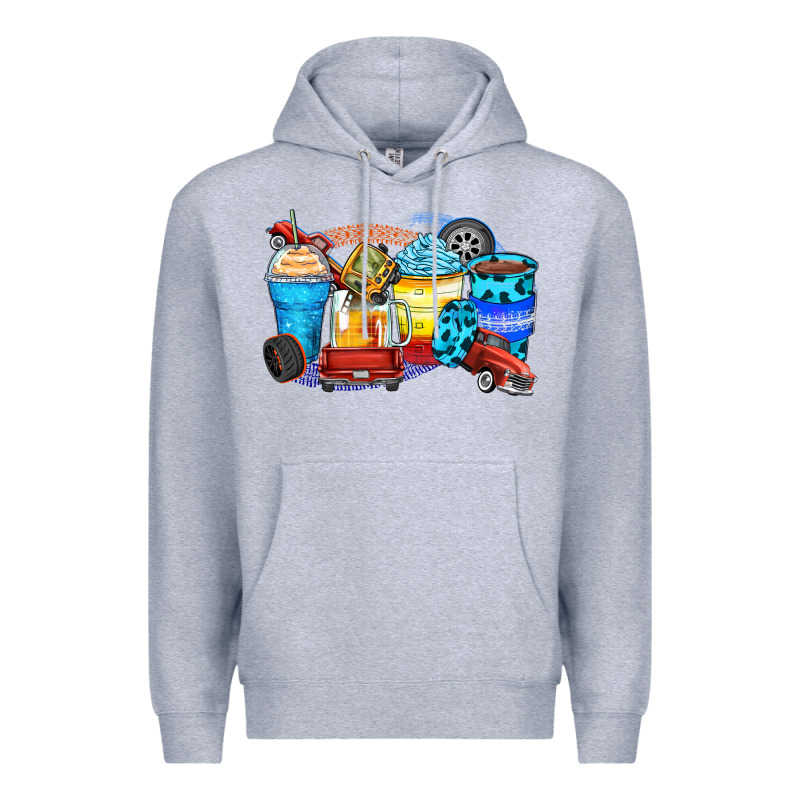 Truck Coffee Cups Premium Hoodie by Zillion Design Studio | Teevron