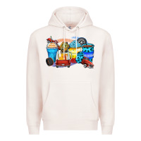 Pale Pink truck coffee cups Premium Hoodie - Zillion Design Studio