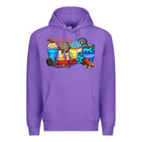 Purple truck coffee cups Premium Hoodie - Zillion Design Studio