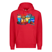 Red truck coffee cups Premium Hoodie - Zillion Design Studio