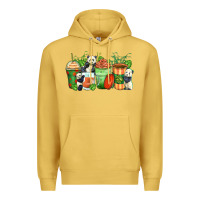 Antique Gold panda coffee cups Premium Hoodie - Zillion Design Studio