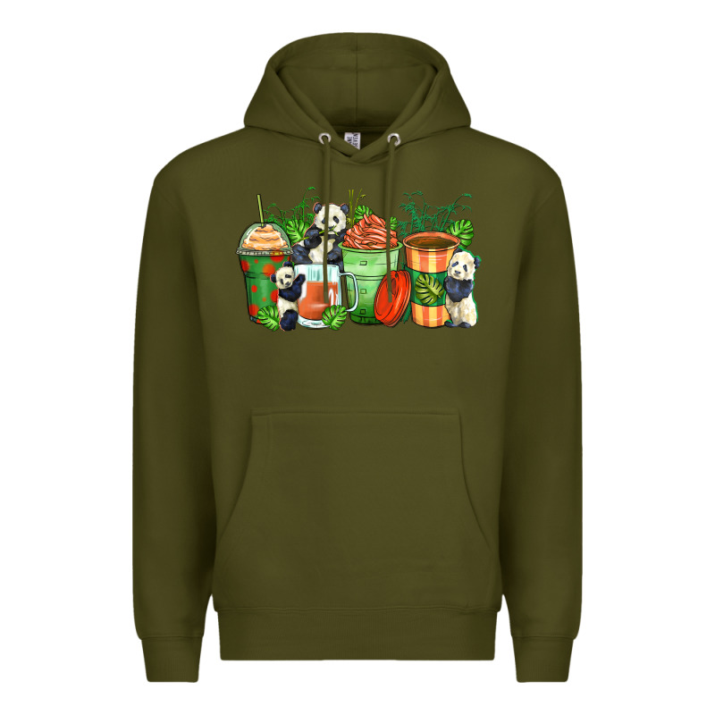Panda Coffee Cups Premium Hoodie by Zillion Design Studio | Teevron