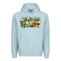 Blue Mist panda coffee cups Premium Hoodie - Zillion Design Studio