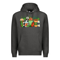 Charcoal Heather panda coffee cups Premium Hoodie - Zillion Design Studio