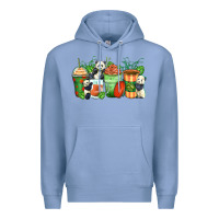 Colony Blue panda coffee cups Premium Hoodie - Zillion Design Studio