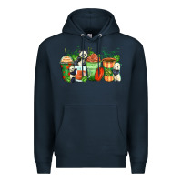 Navy panda coffee cups Premium Hoodie - Zillion Design Studio
