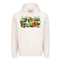 Pale Pink panda coffee cups Premium Hoodie - Zillion Design Studio