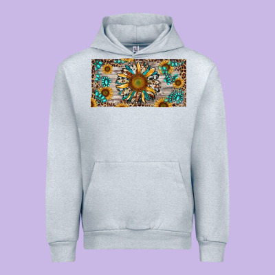 Urban Hoodie western sunflower and gemstone license plate