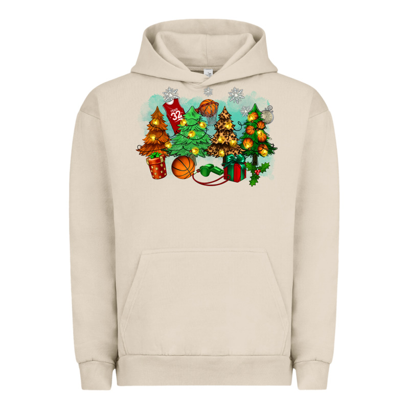 Christmas Trees With Basketball Urban Hoodie by Zillion Design Studio | Teevron
