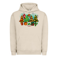Pigment French Oak christmas trees with basketball Urban Hoodie - Zillion Design Studio