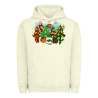 Pigment Pistachio christmas trees with basketball Urban Hoodie - Zillion Design Studio