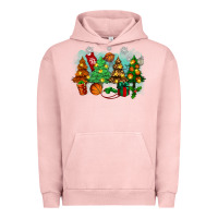 Pigment Salmon christmas trees with basketball Urban Hoodie - Zillion Design Studio