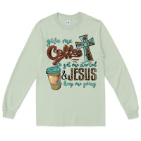 Matcha give me coffee to get me started & jesus to keep me going Long Sleeve Tee - BarkalooDesign