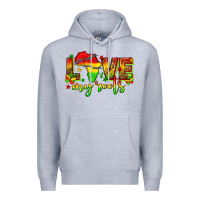 Heather Grey love my roots juneteenth Premium Hoodie - texasbilliewilder