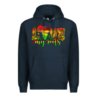 Navy love my roots juneteenth Premium Hoodie - texasbilliewilder