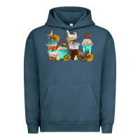 Pigment Midnight Navy chicken coffee cups Urban Hoodie - texasbilliewilder