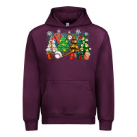 Mauve Wine christmas trees with baseball Urban Hoodie - Zillion Design Studio