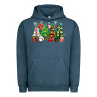 Pigment Midnight Navy christmas trees with baseball Urban Hoodie - Zillion Design Studio