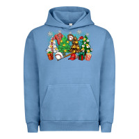 Pigment Pebble Blue christmas trees with baseball Urban Hoodie - Zillion Design Studio
