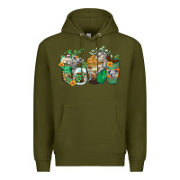 Army Green koala coffee cups Premium Hoodie - Zillion Design Studio