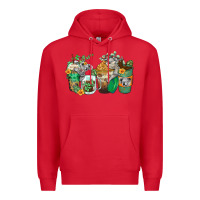 Red koala coffee cups Premium Hoodie - Zillion Design Studio