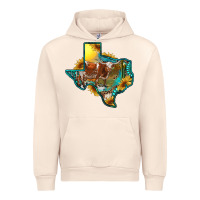 Sandshell Western Texas Map With Longhorn Bull Urban Hoodie - RanaPortraitStore