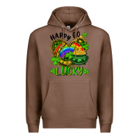 Chestnut Happy Go Lucky Pot Of Gold And Rainbow Heart Premium Hoodie - RanaPortraitStore