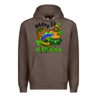 Coffee Happy Go Lucky Pot Of Gold And Rainbow Heart Premium Hoodie - RanaPortraitStore