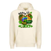 Tofu Happy Go Lucky Pot Of Gold And Rainbow Heart Premium Hoodie - RanaPortraitStore