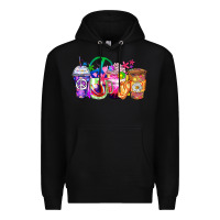 Black hippie coffee cups Premium Hoodie - Zillion Design Studio