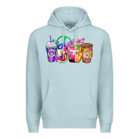 Blue Mist hippie coffee cups Premium Hoodie - Zillion Design Studio