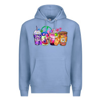 Colony Blue hippie coffee cups Premium Hoodie - Zillion Design Studio