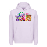 Lilac hippie coffee cups Premium Hoodie - Zillion Design Studio