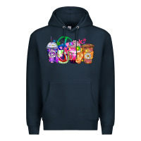 Navy hippie coffee cups Premium Hoodie - Zillion Design Studio