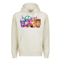 Oatmeal Heather hippie coffee cups Premium Hoodie - Zillion Design Studio
