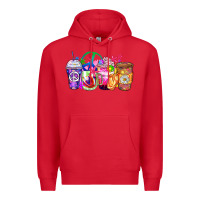 Red hippie coffee cups Premium Hoodie - Zillion Design Studio