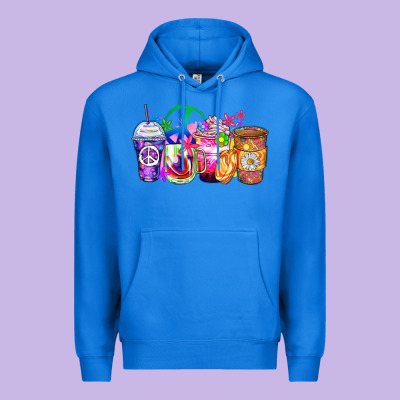 Hippie Coffee Cups Premium Hoodie Designed By Zillion Design Studio