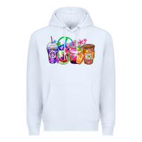 White hippie coffee cups Premium Hoodie - Zillion Design Studio
