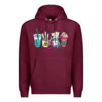Burgundy science teacher coffee cups Premium Hoodie - AdoDesignShop